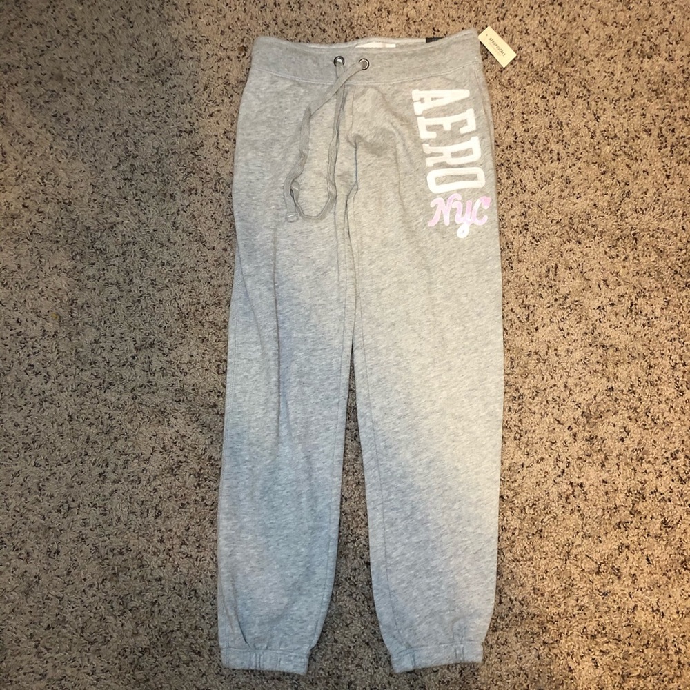 NWT Aeropostale S classic cinch grey sweatpants